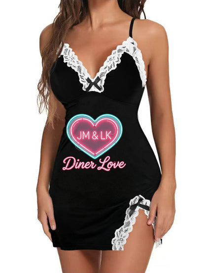 Classic Women Nightgown Breathable Sleep Dress Custom Print Casual Nightwear for Daily Use