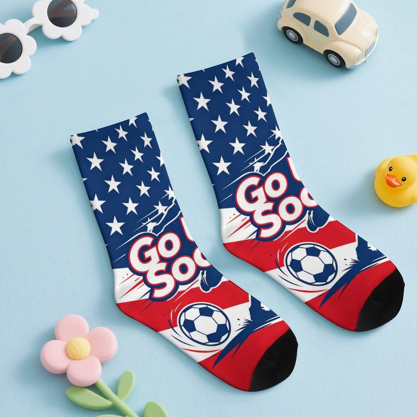 Boys & Girls Full Graphic Printed Socks ,World Cup 2026 USA Graphic, Stretchy Casual Socks for Children