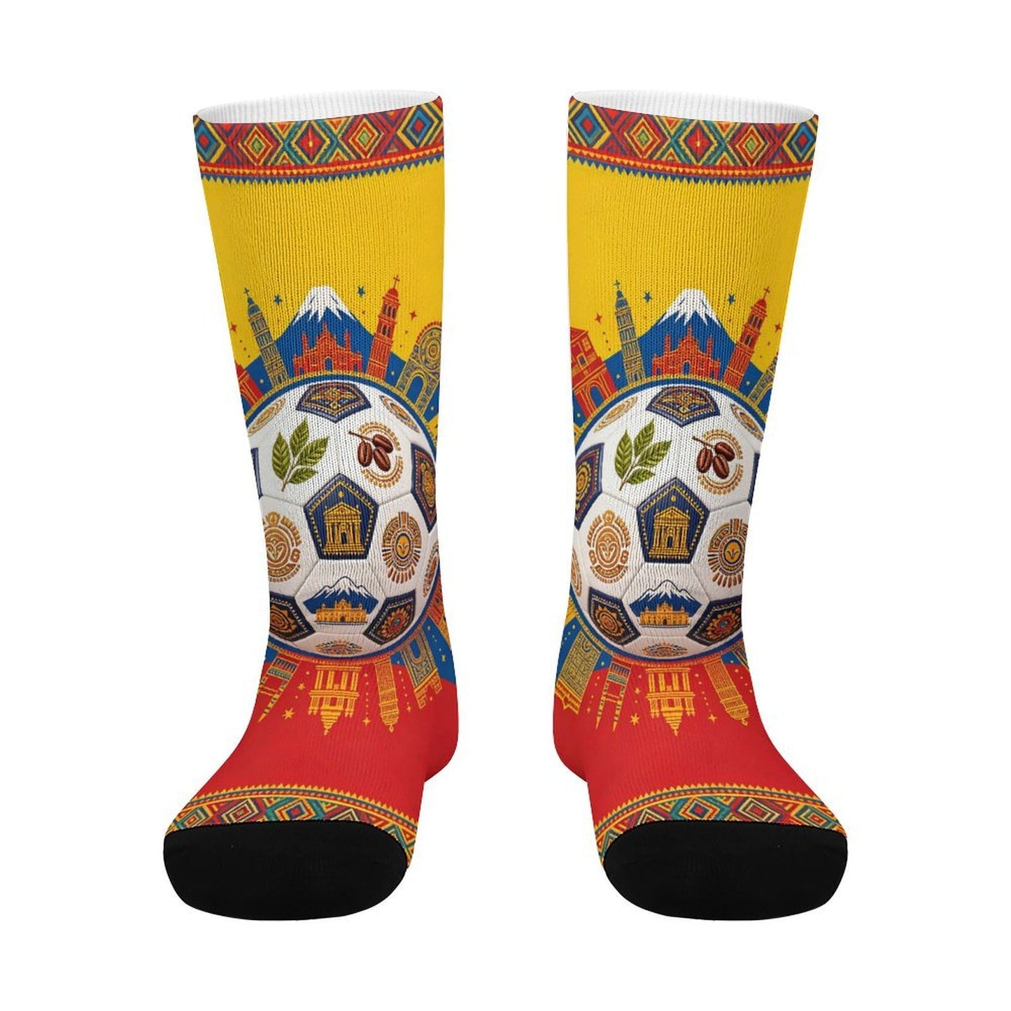 Boys & Girls Full Graphic Printed Socks ,World Cup 2026 Colombia Graphic, Stretchy Casual Socks for Children