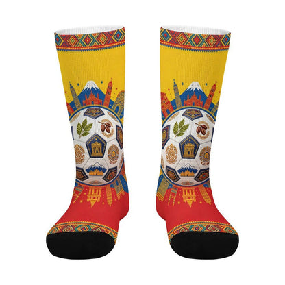 Boys & Girls Full Graphic Printed Socks ,World Cup 2026 Colombia Graphic, Stretchy Casual Socks for Children
