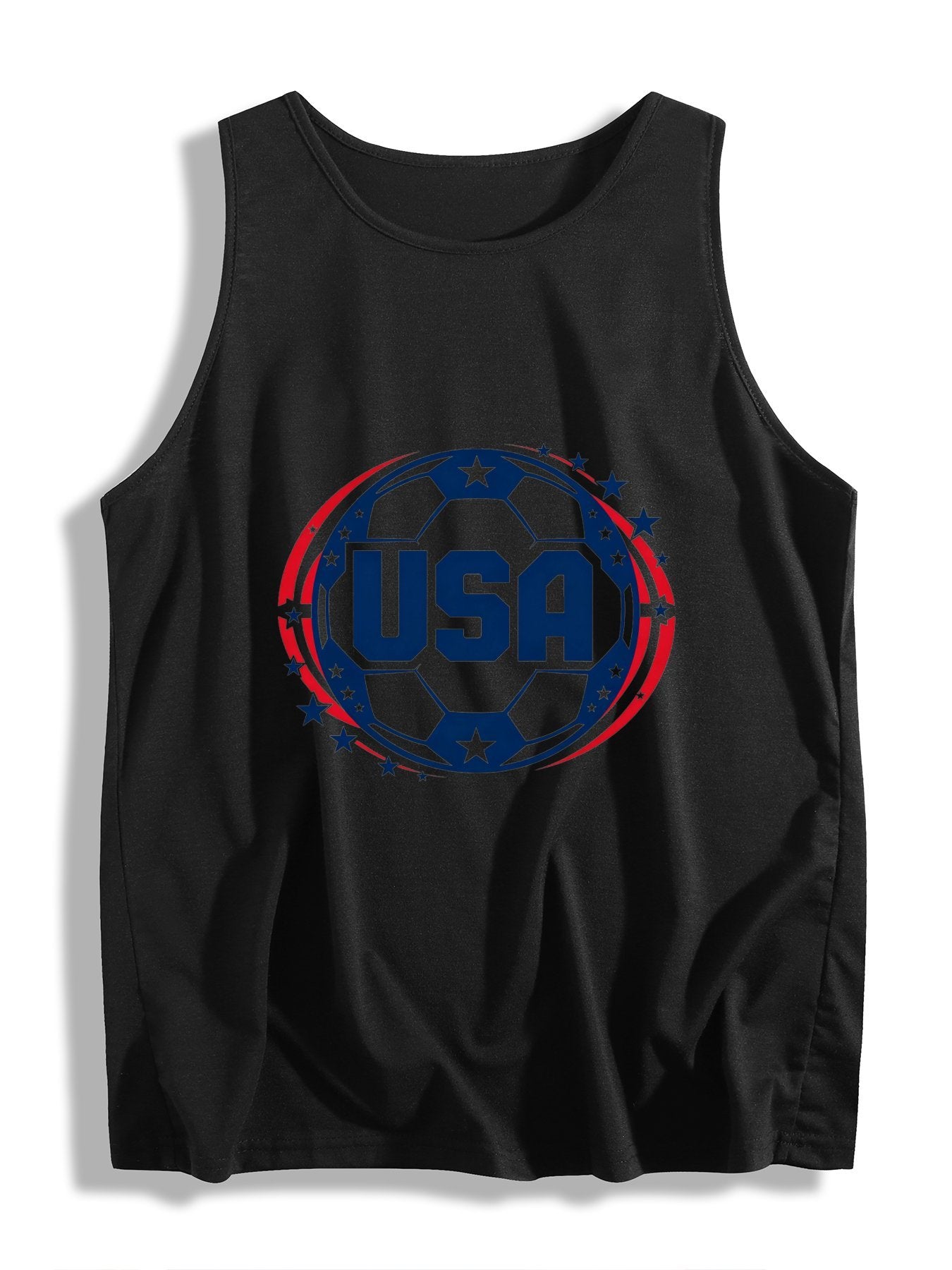 Women's Soccer Fan Graphic Sleeveless T-shirt, Casual Cotton Daily Wear Tank Top