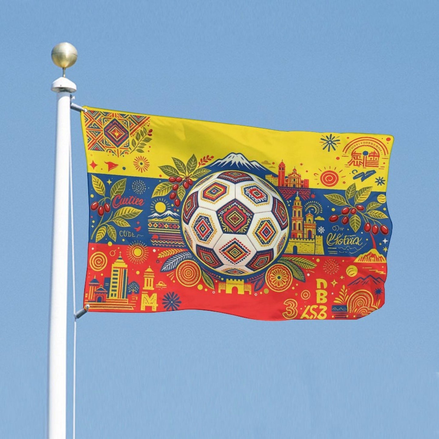 24"x35" Patriotic Flag World Cup 2026 Colombia Graphic Print Weather Resistant Home Yard Decor