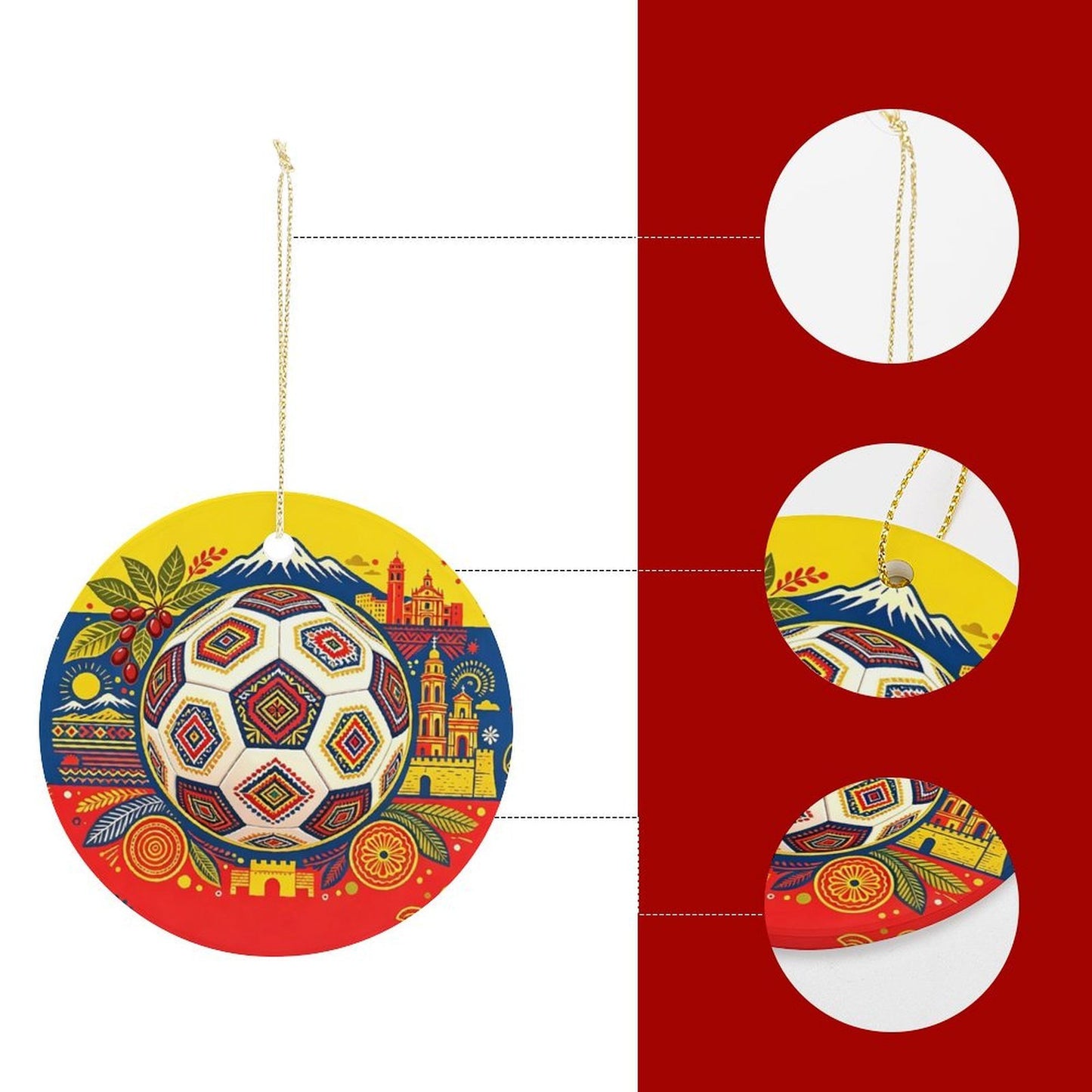 World Cup 2026 Custom Circular Pendant Necklace, One Size Fashion Accessory