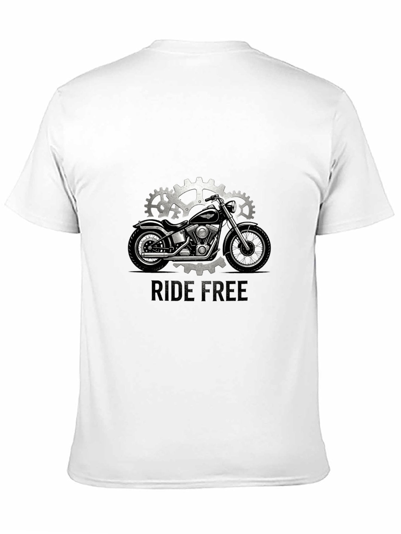 180g Pure Cotton Men's and Women's  "RIDE FREE" Graphic T-Shirt, USA Casual Cotton Tee