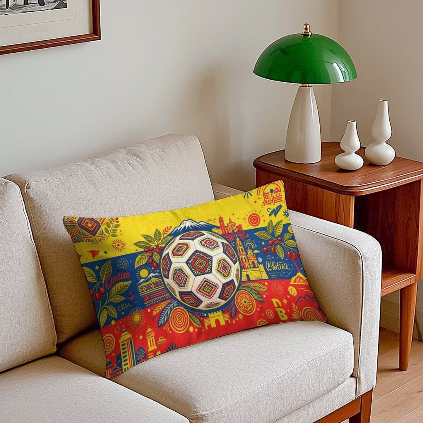 12"x20" Golden Velvet Pillowcase , World Cup Graphic Pillowcase with Unique design, Perfect for Bedroom, Dorm and a Nice Gift