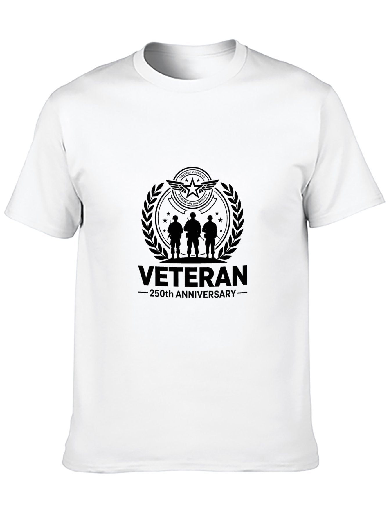 180g Pure Cotton Men's and Women's Patriotic "Veteran" Graphic Casual Cotton Tee for Daily Wear