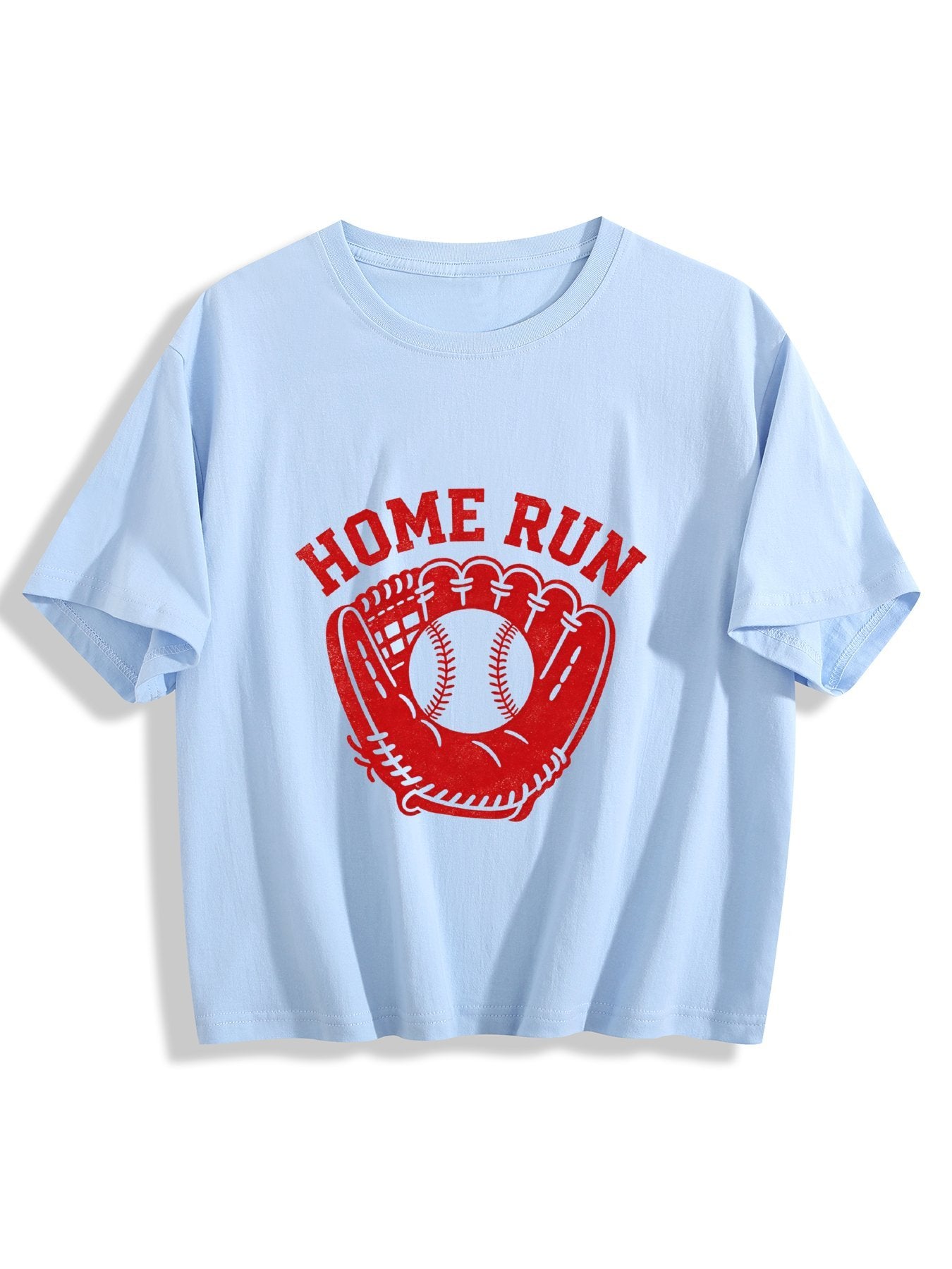180g Pure Cotton Women's "Home Run" T-Shirt,  Casual Cotton Tee for Daily Wear