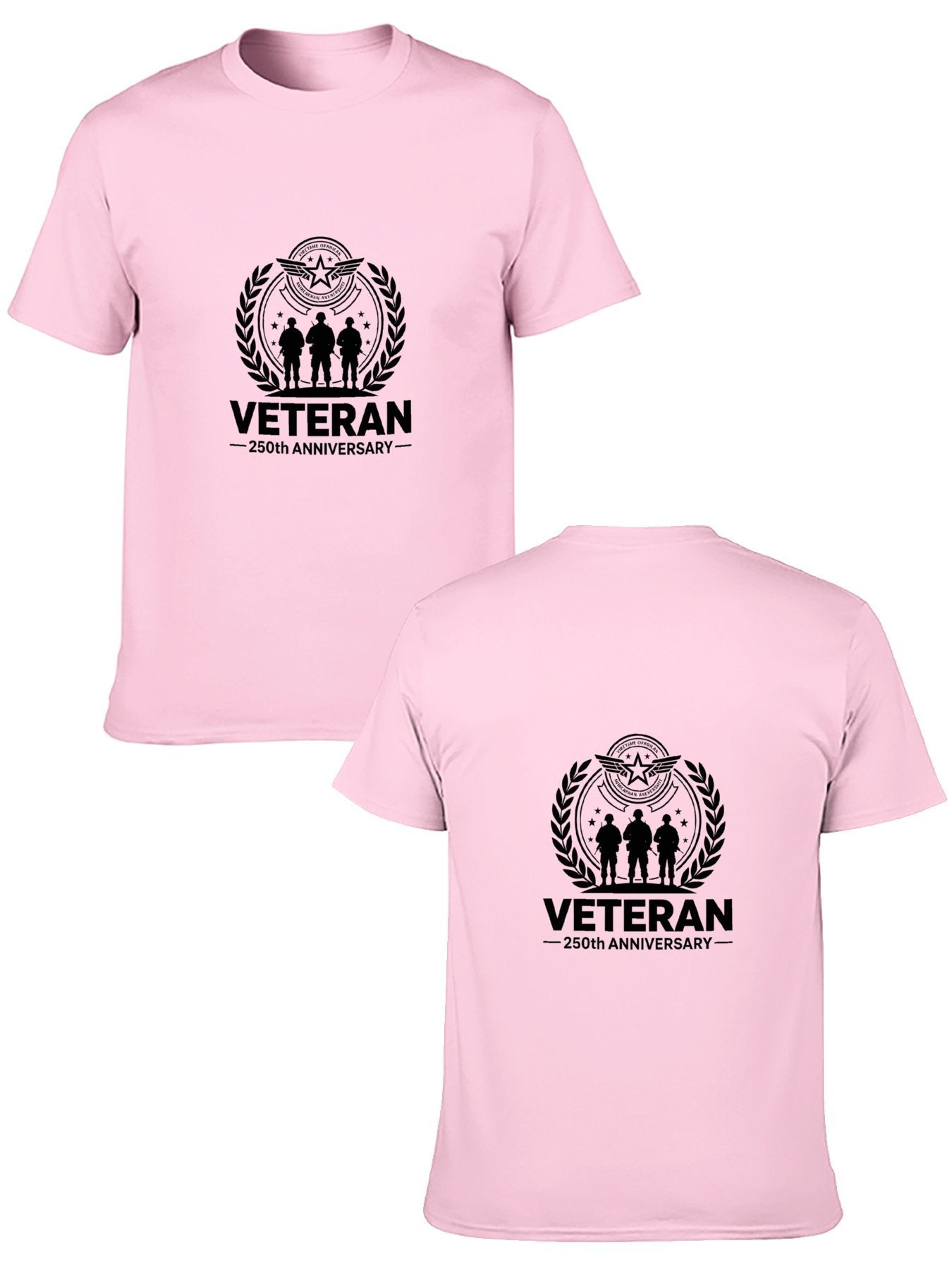 180g Pure Cotton Men's and Women's Patriotic "Veteran" Graphic Casual Cotton Tee for Daily Wear