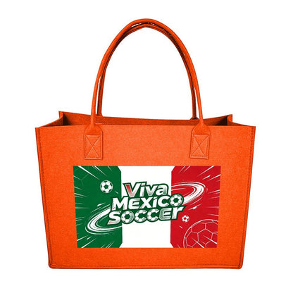 15.7"x11.8"x5.9" Eco-Friendly Felt Reusable Bag, Custom Logo & Pattern Printed Tote Bag, Multi-purpose Grocery & Travel Bag