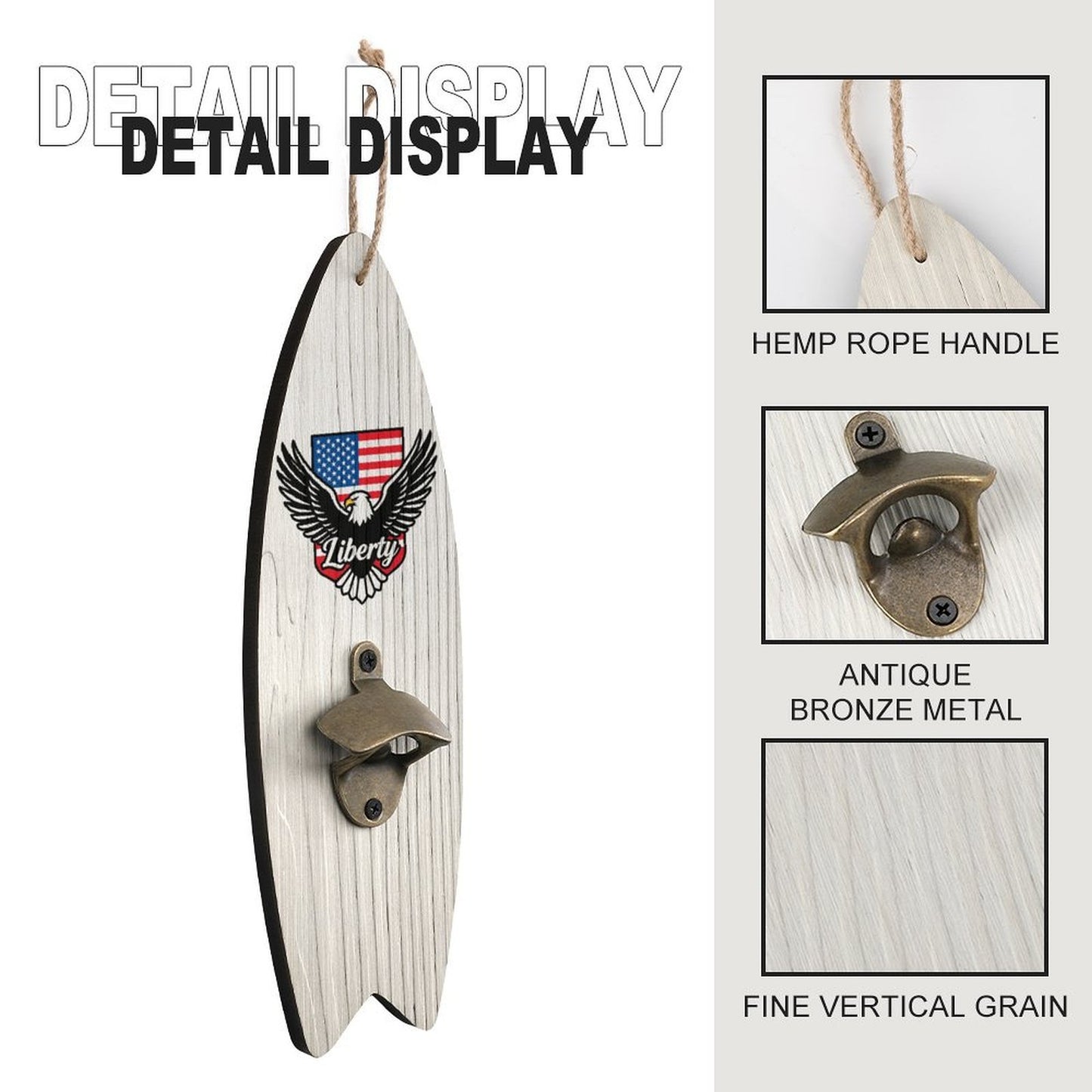 Wooden Surfboard Shaped Corkscrew, Unique Bar & Kitchen Bottle Opener