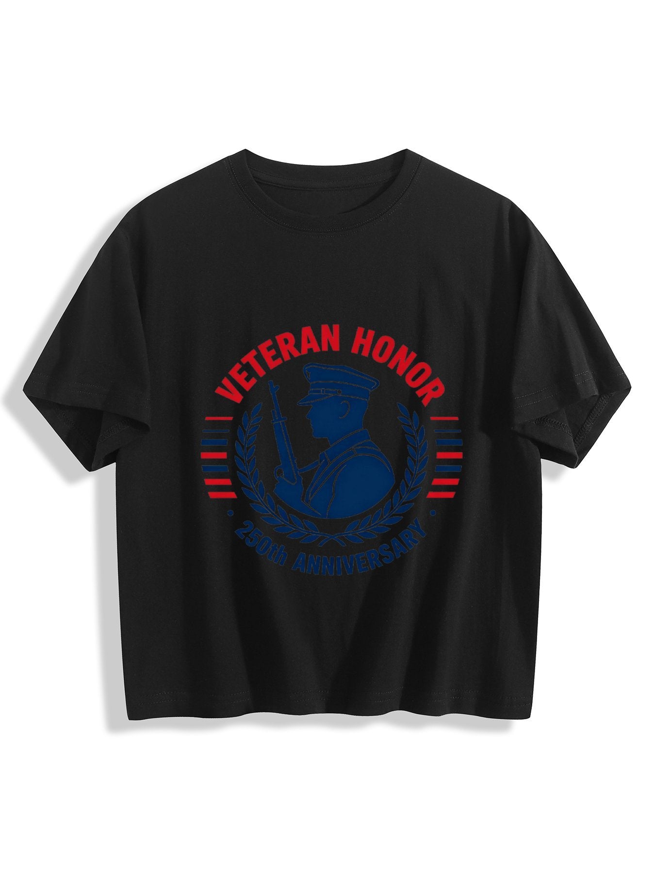 180g Pure Cotton Women's Patriotic "Veteran Honor" Graphic T-Shirt,  Casual Cotton Tee for Daily Wear