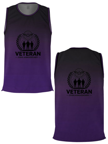 Custom Adult Basketball Jersey Personalized Print Basketball Top, USA 250th. Veteran Graphic