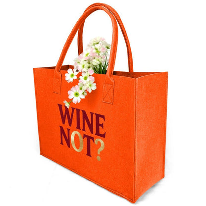 15.7"x11.8"x5.9" Eco-Friendly Felt Reusable Bag, Custom Logo & Pattern Printed Tote Bag, Multi-purpose Grocery & Travel Bag