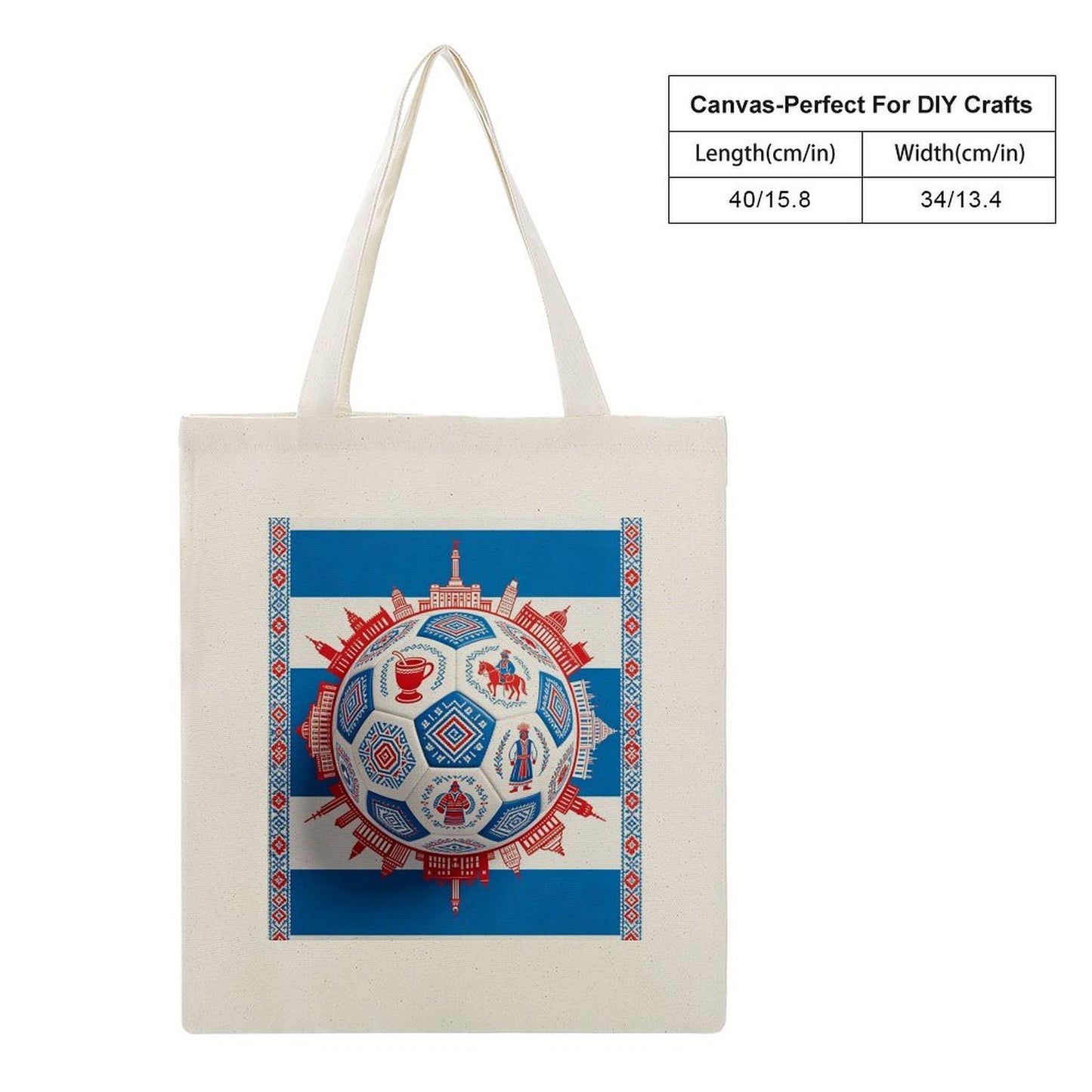 34x40cm World Cup Uruguay Canvas Tote Bag, Practical Daily Use Carry Bag,Fashion Eco-Friendly Tote for Outdoor