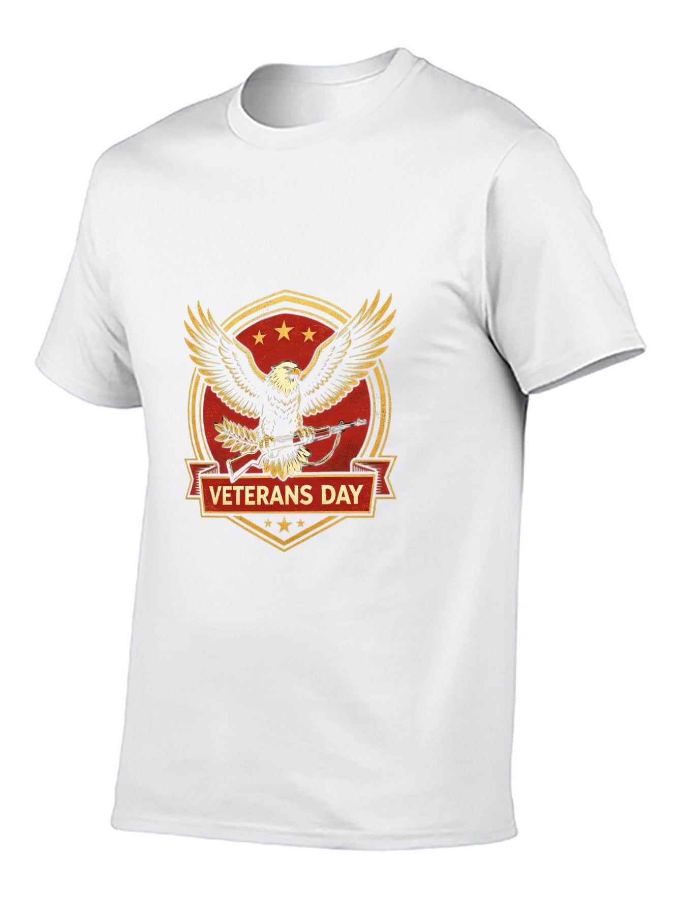 180g Pure Cotton Men's and Women's Patriotic "Veterans Day" Graphic T-Shirt, USA Casual Cotton Tee