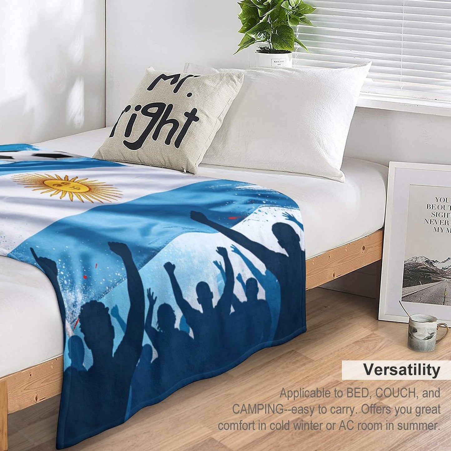 30" x 40" Polyester Blanket World Cup "Vamos Argentina" Graphic Blanket for Sofa & Relaxation