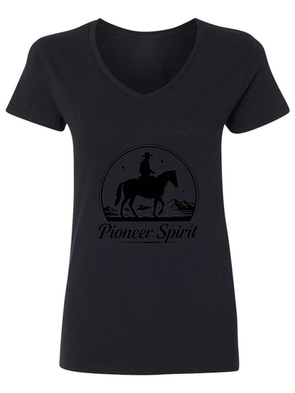 120g Pure Cotton V-neck Women's USA 250th. State Pride "Pioneer Spirit" Graphic T-Shirt,  Casual Cotton Tee for Daily Wear