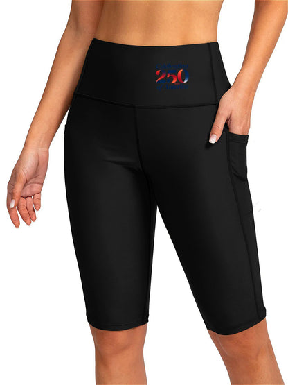 Women's Mid Thigh Swim Shorts, Stretchy Comfy Swimwear for Pool Party