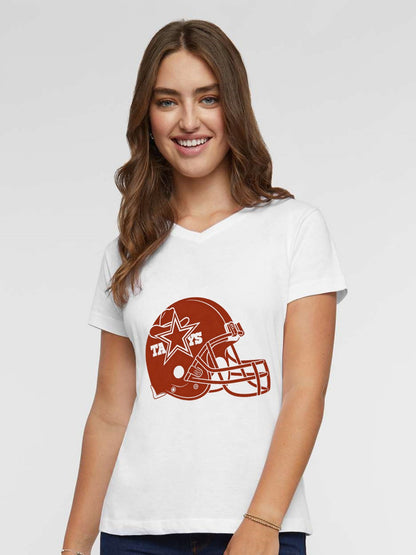 Pure Cotton V-neck Women's World Cup USA Team Graphic T-Shirt, USA Casual Cotton Tee
