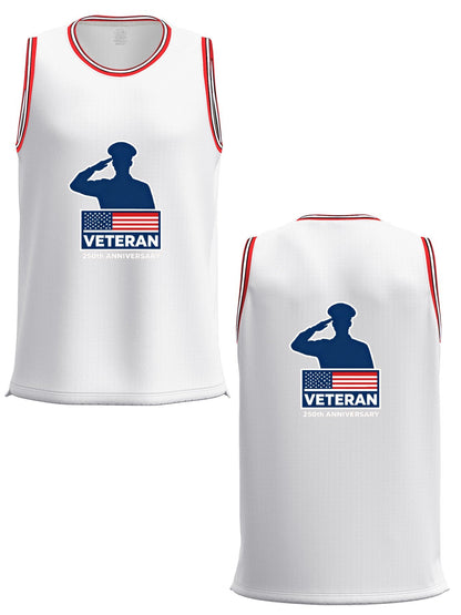 Custom Adult Basketball Jersey Personalized Print Basketball Top, USA 250th. Veteran Graphic