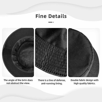 Men Women Custom Bucket Hat, Retro Printed Fisherman Cap, Breathable Sun Hat for Travel & Campin