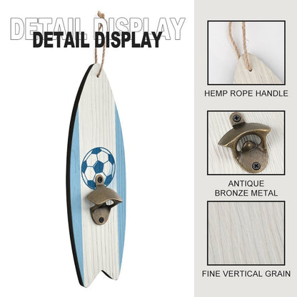 Surfboard Style Wooden Corkscrew, Novelty Beer & Wine Bottle Opener