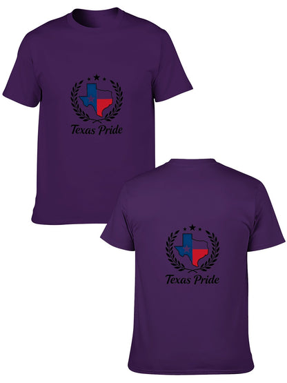 180g Pure Cotton Men's and Women's Texas State Pride Graphic T-Shirt, USA Casual Cotton Tee