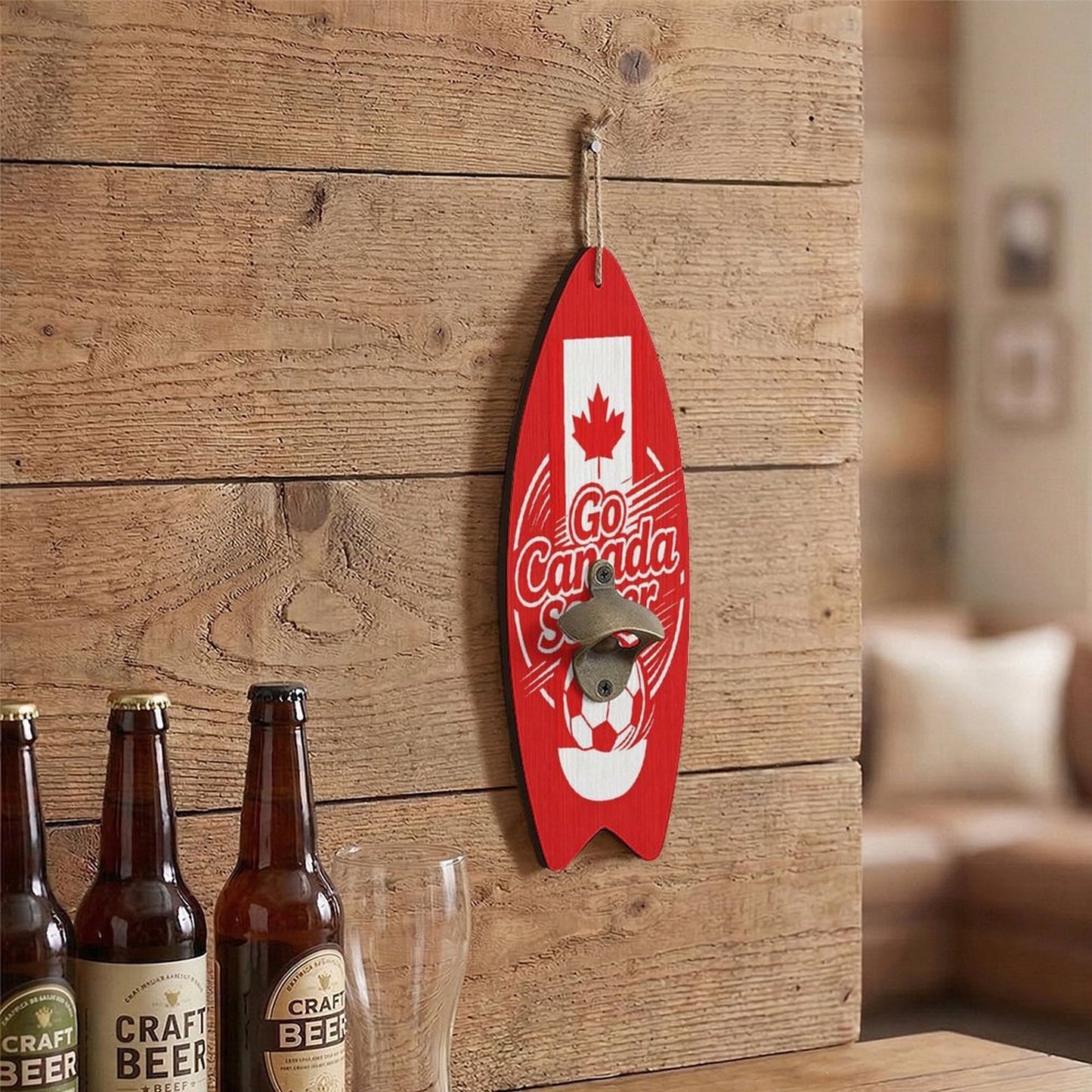 Novelty Surfboard Design Wooden Corkscrew, Portable Bottle Opener for Home & Party
