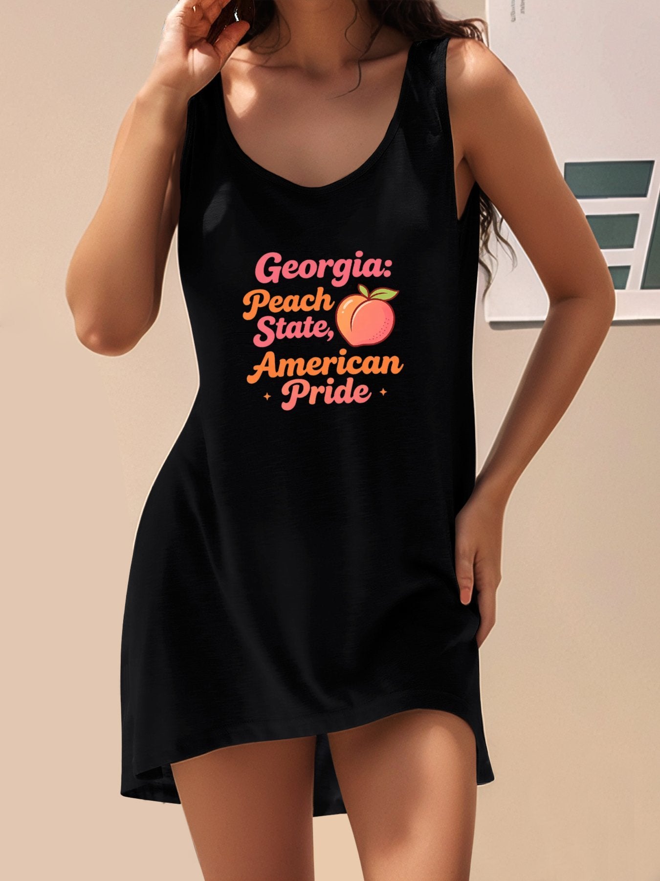 Custom Graphic Tank Dress Women Sleeveless Printed Casual Summer Dress Ladies Custom Design Daily Dress
