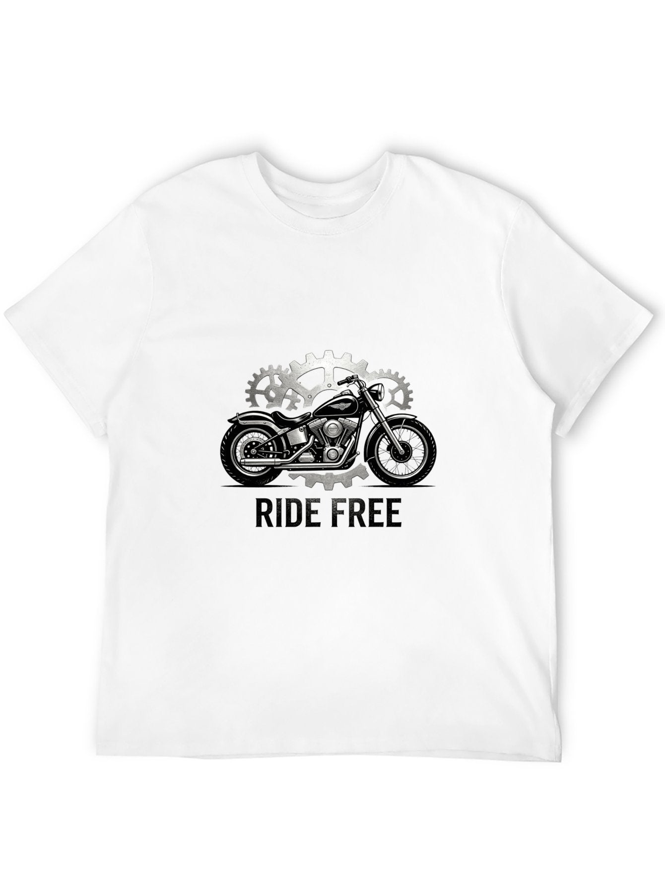 180g Pure Cotton Men's and Women's  "RIDE FREE" Graphic T-Shirt, USA Casual Cotton Tee