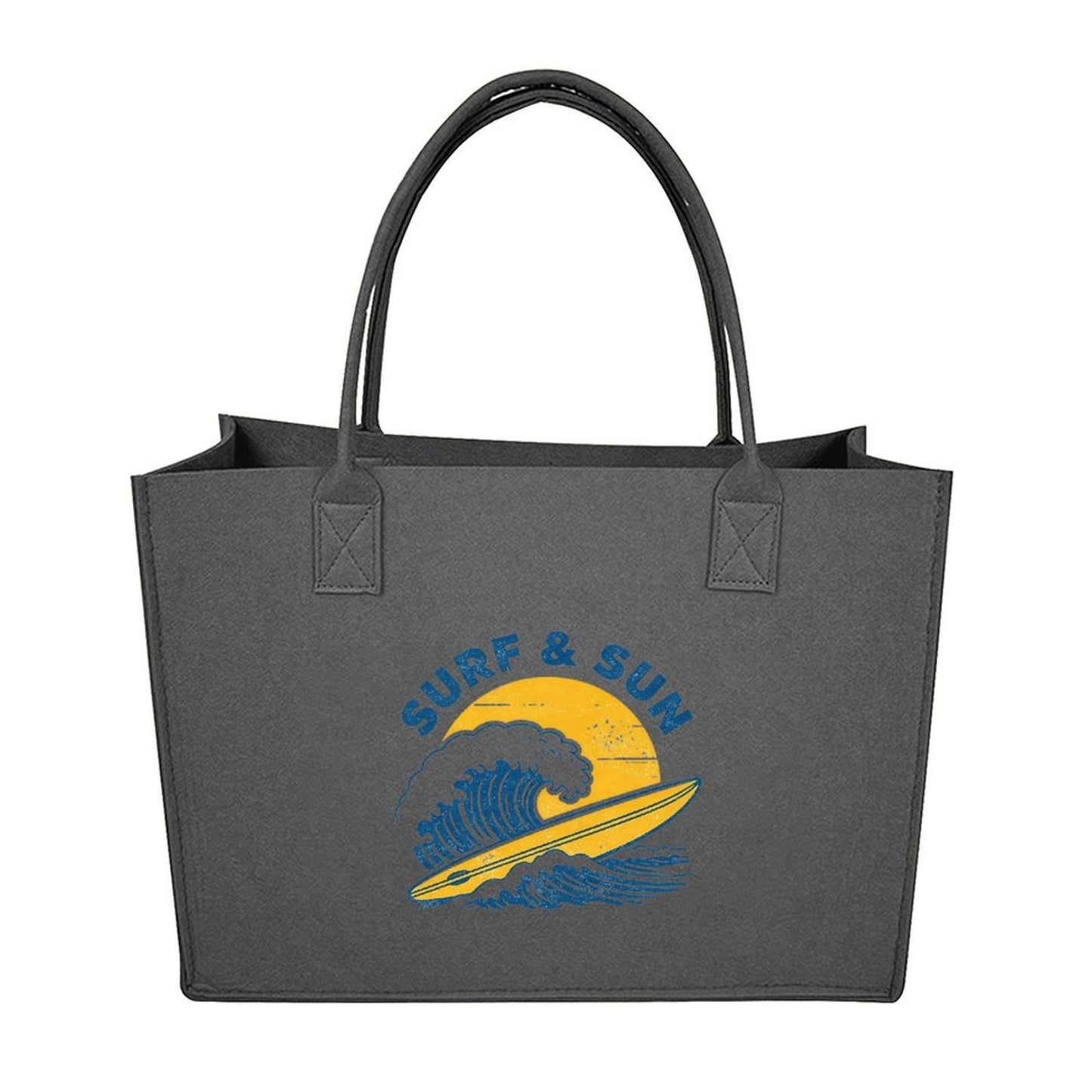 15.7"x11.8"x5.9" Eco-Friendly Felt Reusable Bag, Custom Logo & Pattern Printed Tote Bag, Multi-purpose Grocery & Travel Bag