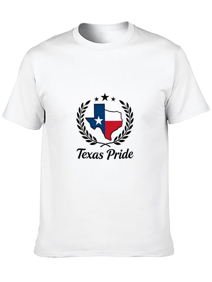 180g Pure Cotton Men's and Women's Texas State Pride Graphic T-Shirt, USA Casual Cotton Tee