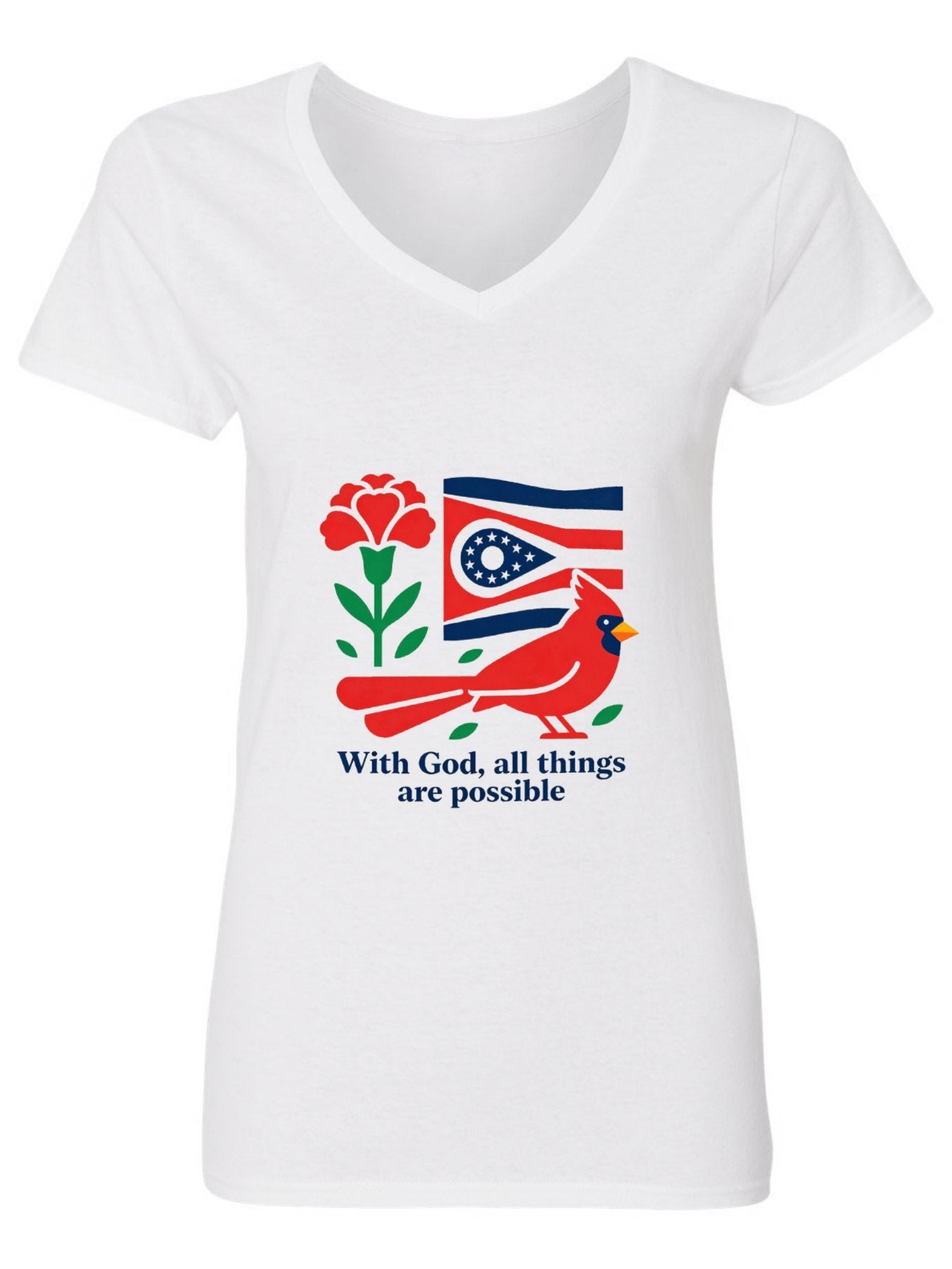 Pure Cotton V-neck Women's USA250th. State Pride Graphic T-Shirt, USA Casual Cotton Tee