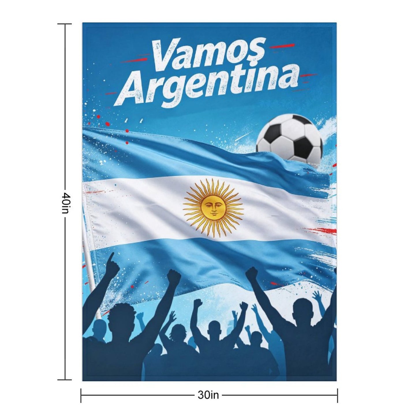 30" x 40" Polyester Blanket World Cup "Vamos Argentina" Graphic Blanket for Sofa & Relaxation