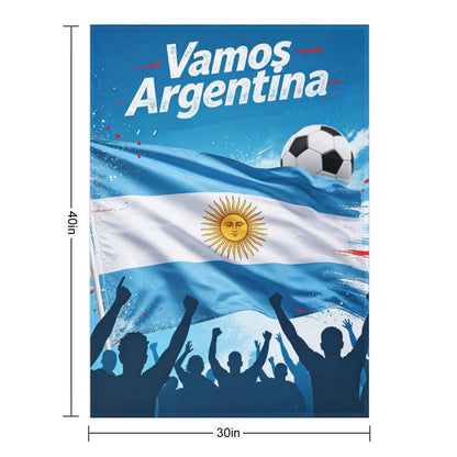 30" x 40" Polyester Blanket World Cup "Vamos Argentina" Graphic Blanket for Sofa & Relaxation