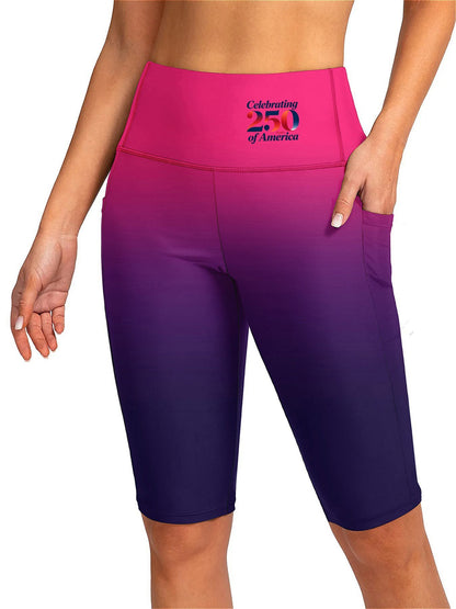 Women's Mid Thigh Swim Shorts, Stretchy Comfy Swimwear for Pool Party