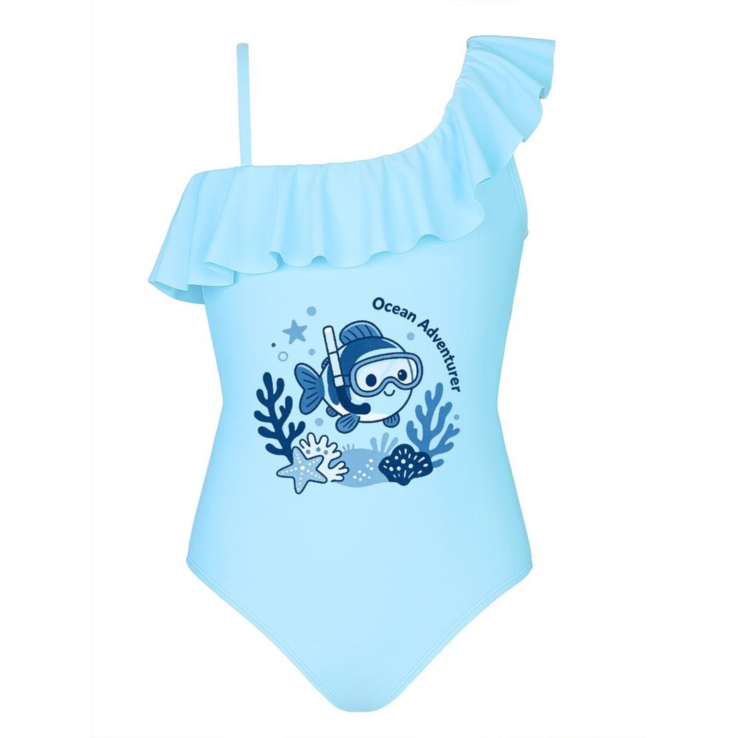 Printed Ruffled One Piece Swimsuit, Cute Summer Bathing Suit for Girls Beach Pool Party