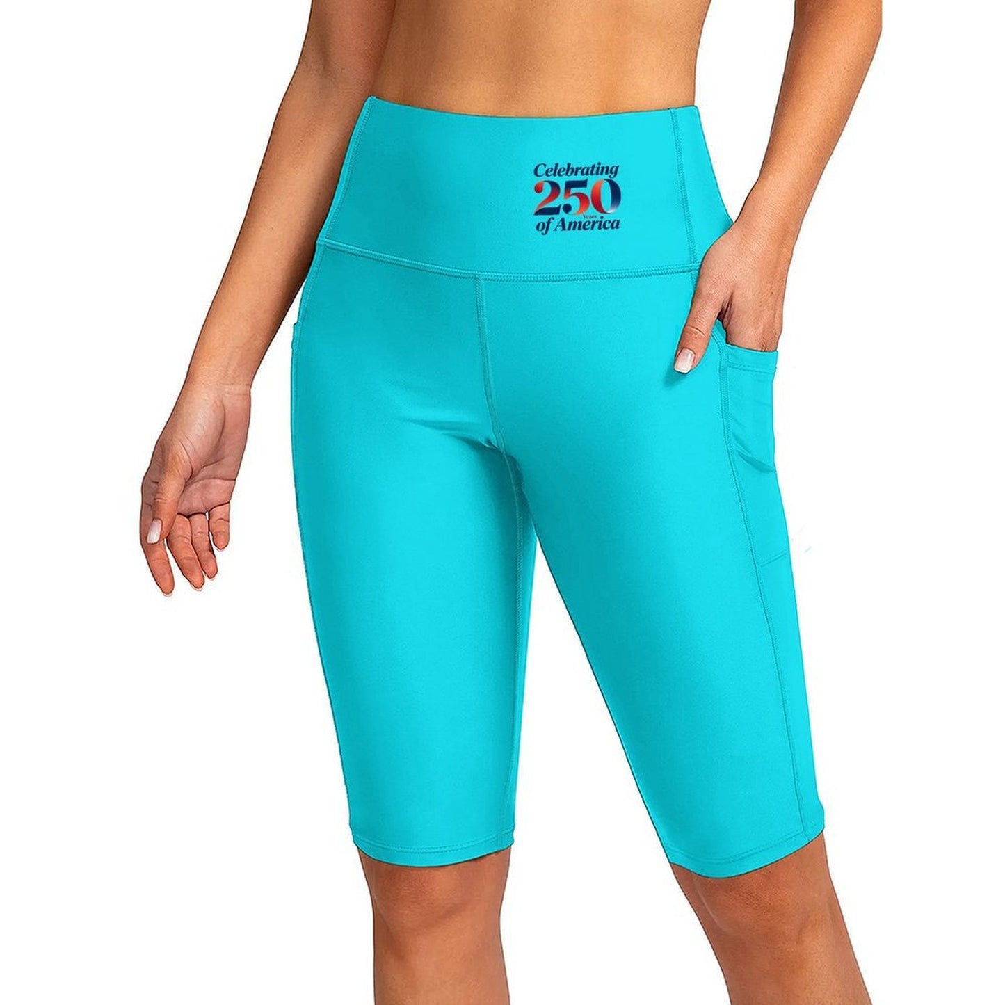 Women's Mid Thigh Swim Shorts, Stretchy Comfy Swimwear for Pool Party