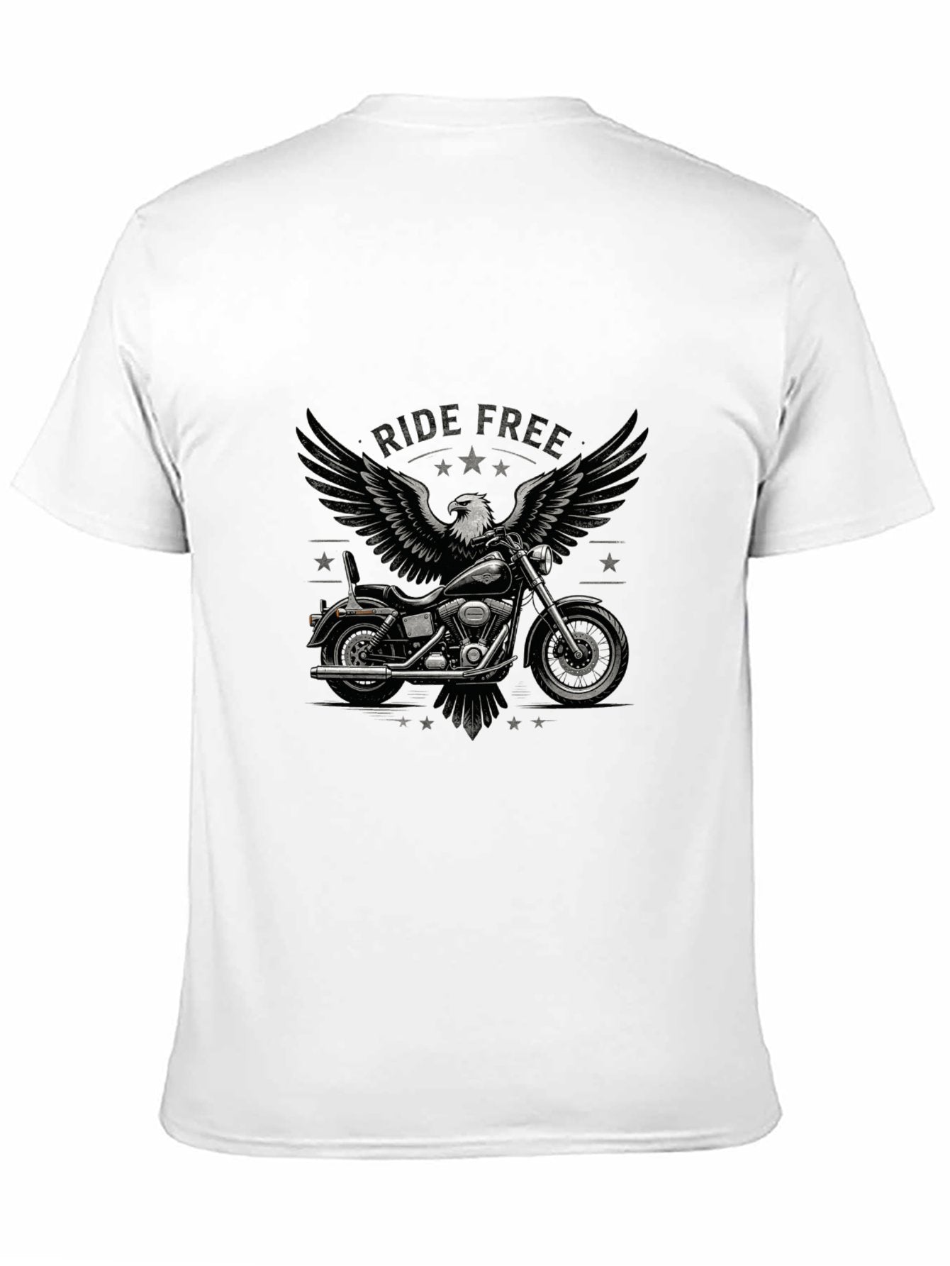 180g Pure Cotton Men's and Women's  "RIDE FREE" Graphic T-Shirt, USA Casual Cotton Tee