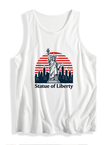 Women's USA 250th. "State of Liberty" Sleeveless T-shirt, Casual Cotton Daily Wear Tank Top