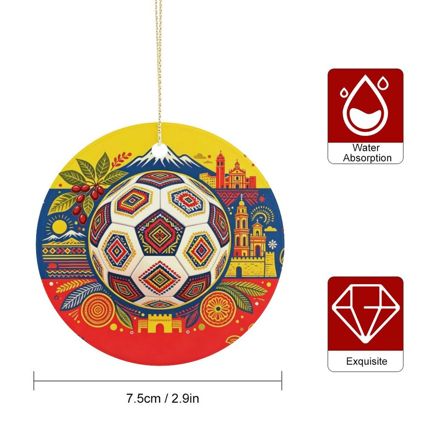 World Cup 2026 Custom Circular Pendant Necklace, One Size Fashion Accessory