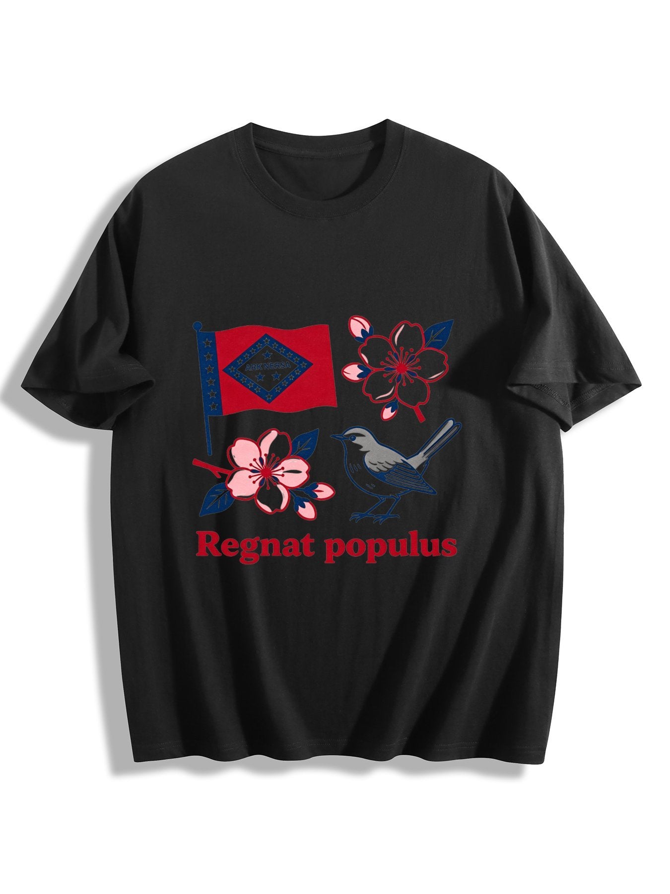 180g Pure Cotton Women's USA250 State Pride "Regnat Populus" GraphicT-Shirt, Seattle Sports Fan Casual Top