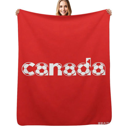 30"x 40" 280gsm Flannel + 220gsm Sherpa Fleece Blanket World Cup Canada  Graphic Blanket, Soft Cover for Daily Use