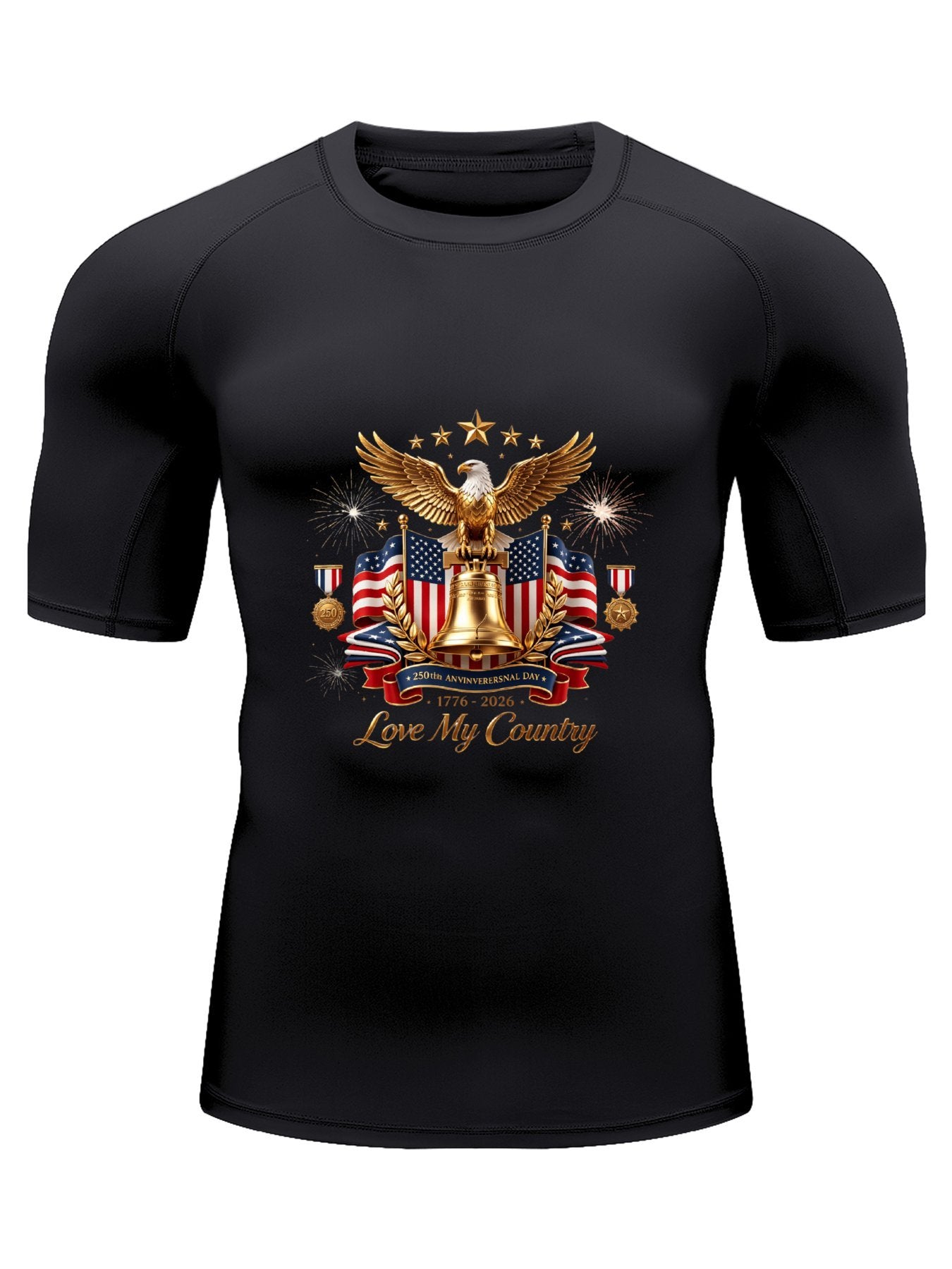 Retro Surf Graphic Suit, USA 250th. "Love My Country" Graphic Comfortable Water Sport Outfit as Gift for Men