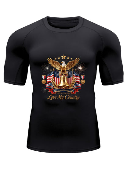 Retro Surf Graphic Suit, USA 250th. "Love My Country" Graphic Comfortable Water Sport Outfit as Gift for Men