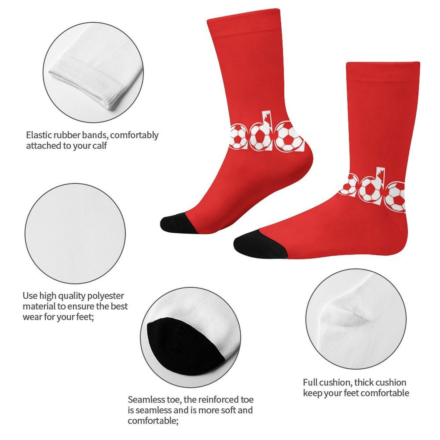 Boys & Girls Full Graphic Printed Socks ,World Cup 2026 Canada Graphic, Stretchy Casual Socks for Children