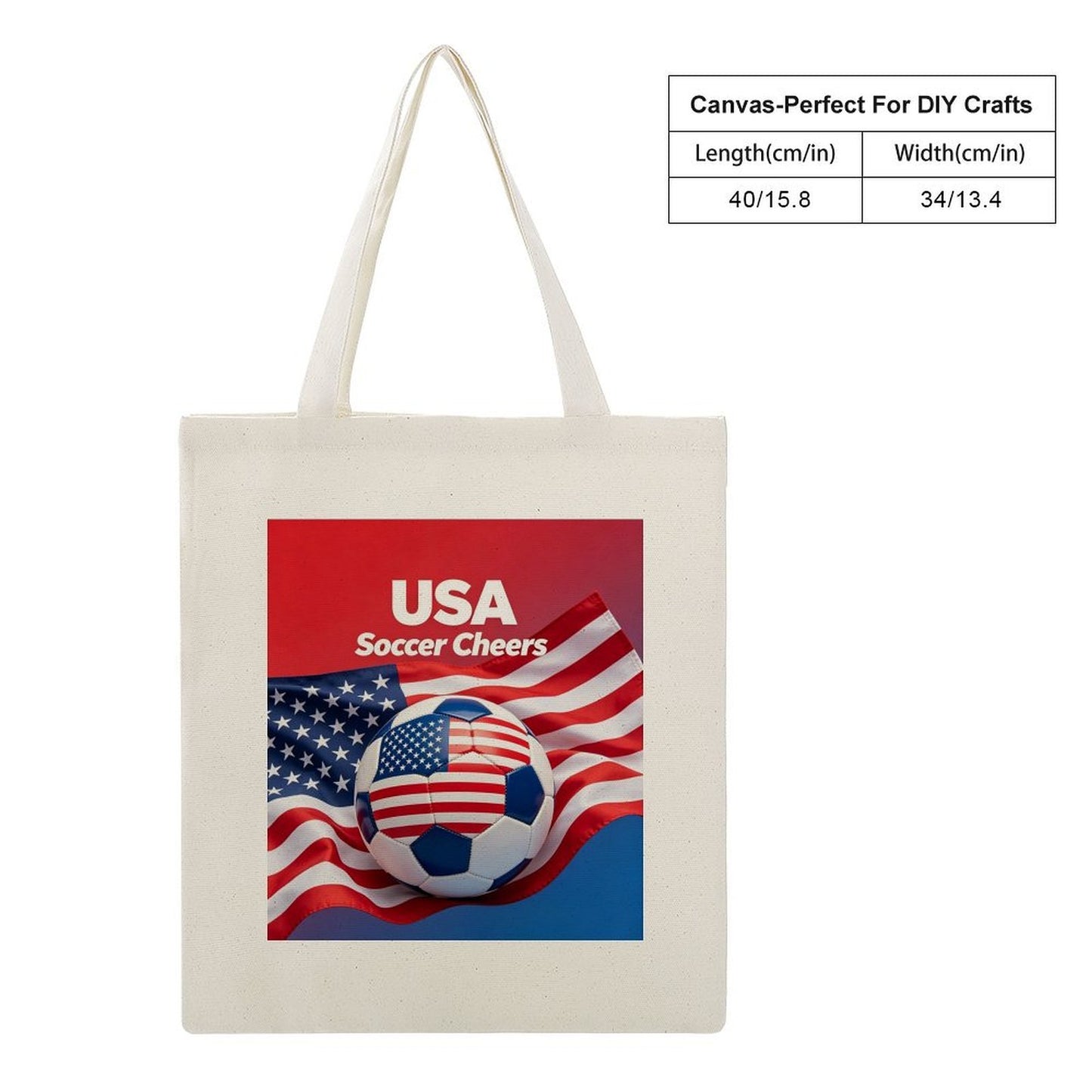 34x40cm World Cup USA Canvas Tote Bag, Practical Daily Use Carry Bag,Fashion Eco-Friendly Tote for Outdoor