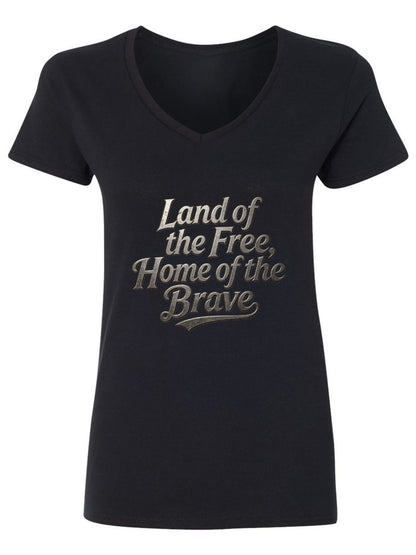 120g Pure Cotton V-neck Women's USA 250th.  Graphic T-Shirt,  Casual Cotton Tee for Daily Wear