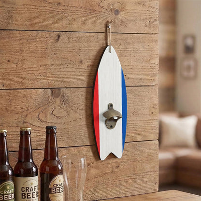 Wooden Surfboard Shaped Corkscrew, Unique Bar & Kitchen Bottle Opener