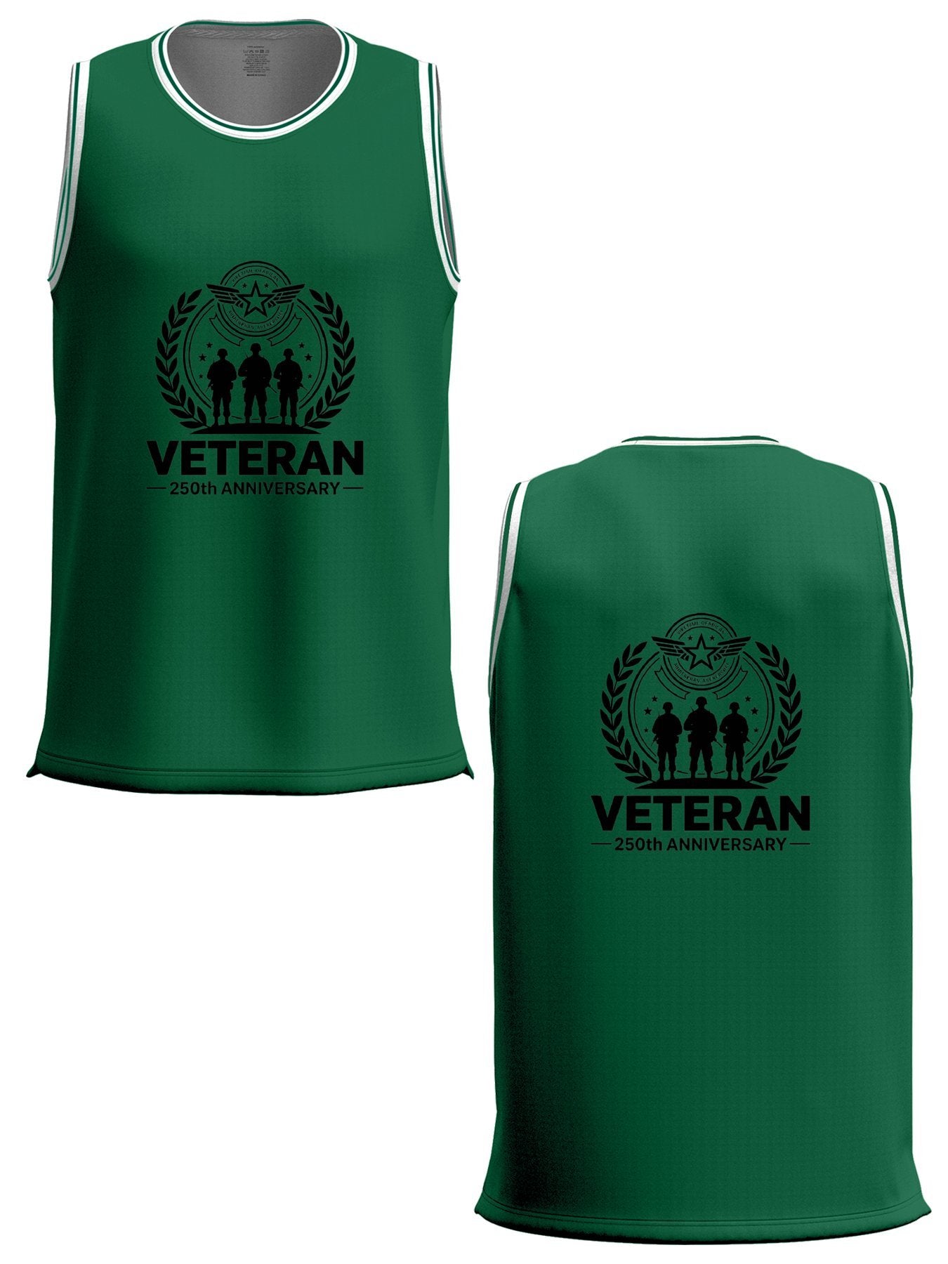 Custom Adult Basketball Jersey Personalized Print Basketball Top, USA 250th. Veteran Graphic